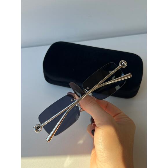 NEW Gucci GG1703S Silver Rimless Unisex Sunglasses $625 - Picture 4 of 9